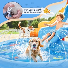 3-in-1 Splash Pad, Sprinkler for Kids & Baby Pool – Toddler Sprinkler Pool, 67’’ Outside Water Toys – Sharks Outdoor Play Mat for Babies & Toddlers