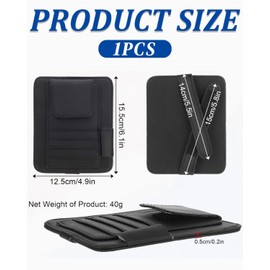 BNREOZA 1 Piece Car Sun Visor Organiser, Sun Visor Organiser Clip, Glasses Holder Clip with Storage Box, Interior Storage Bag, Sunglasses Organiser, Card (Black)