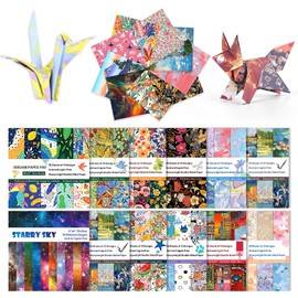 12 Different Packs Full Collection Origami Paper Kit 6 Inch Square Double Sided Color Vivid Colors Creation Easy Fold Paper Set Hand Crafts Paper Arts Creativity.