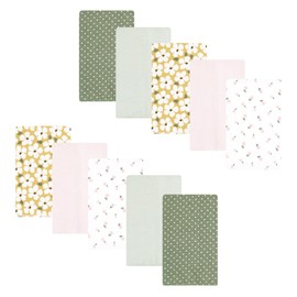 Luvable Friends Hudson Baby Flannel Burp Cloths 10pk, Green Garden