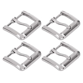 Leather Buckles - 4 Pieces 20 mm Strong Belt Pin Buckle Single Prong for Leather Strap Windbreaker Replacement DIY Accessories (8 x 6 x 2 cm Silver)