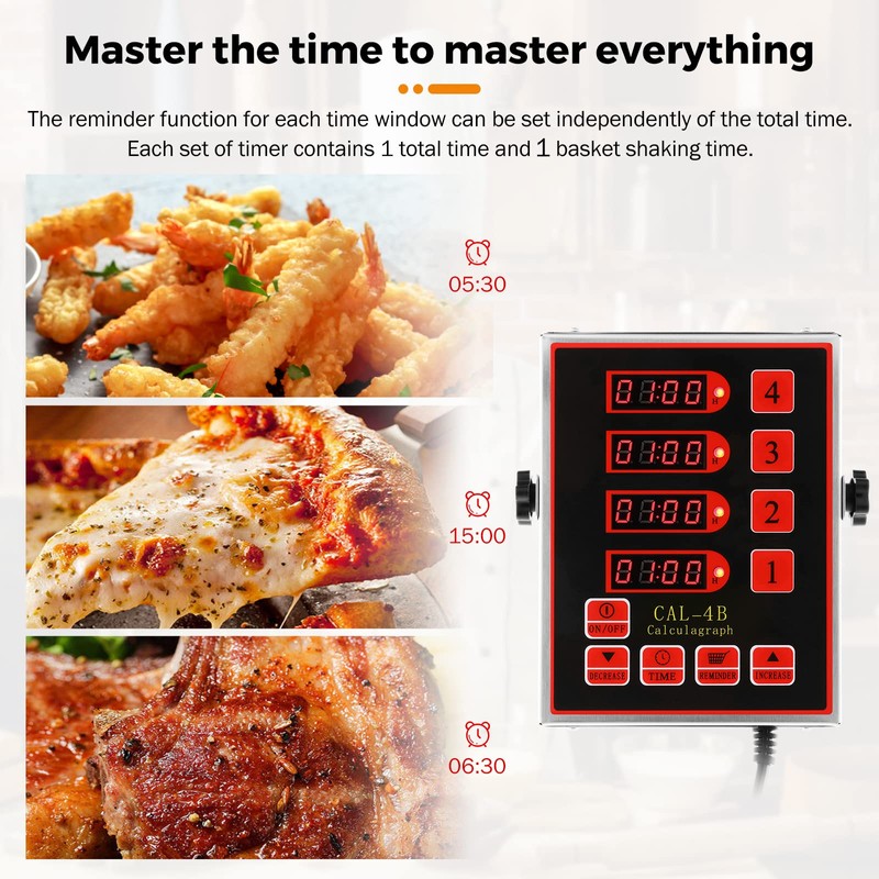 BEAMNOVA 4 Channel Digital Kitchen Timer Cooking Loud Alarm Stainless