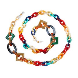 DIYBravo Acrylic Glasses Chain for Women, Stylish Non-Slip Glasses Chain Peacock Blue Glasses Chains, Lightweight Glasses Strap Women for Glasses Mask Necklace Glasses Accessories with 1 Gift Box,