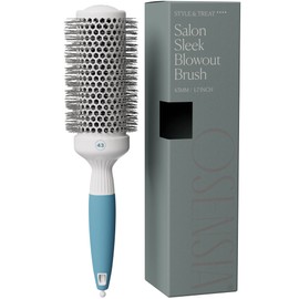 Osensia Round Brush for Blow Drying - Medium Ceramic Ionic Thermal Barrel Brush for Sleek Precise Heat Styling Blowout Volume - Lightweight Round Hair Brush for Smooth Hair (2.4in, 1.7in Barrel)(Non-electric)