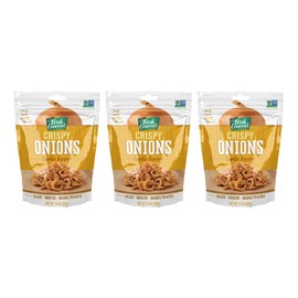 Fresh Gourmet Garlic Pepper Crispy Onions | Low Carb | Crunchy Snack and Salad Topper 3.5 Ounce (Pack of 3)