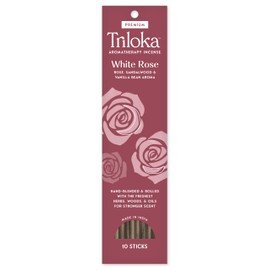Triloka Premium Incense, White Rose, 10 Sticks