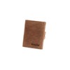 Slim Wallet Deluxe, Brown buffalo leather with zip pocket, rfid