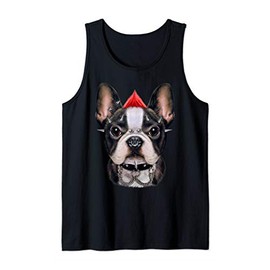 Cute French Bulldog in Punk Rock Style Tank Top