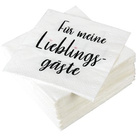 High-quality napkins (pack of 40) 33 x 33 cm, 3-ply - party napkins with motif "Lieblingsgäste" - for parties, birthdays or celebrations