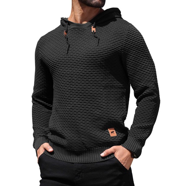 HYPESTFIT Men's 3D Fish Scale Form Fitting Muscle Knit Sweater