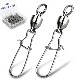 FishTrip Snap Swivels 30Pack Ball Bearing Fishing Swivels Saltwater 0#-10# Duo Lock Barrel swivels Fishing Clips Swivels Fishing Tackle