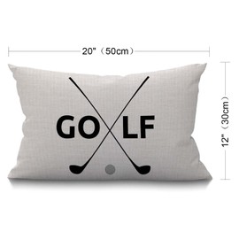 BGBDEIA Golf Cushion Cover Funny Sport Golf Symbol Cotton Linen Decorative Rectangular Throw Pillow Cover Pillowcase for Sofa and Bed Couch 12"X20" 30 x 50 cm