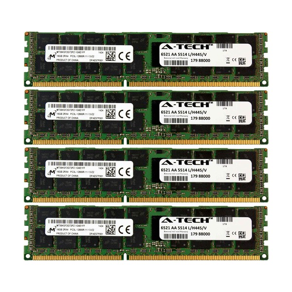 A-Tech Micron 64GB Kit 4X 16GB PC3-12800 1.35V Dell PowerEdge