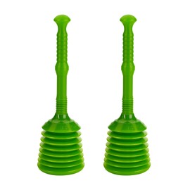 TURBO PRODUKTE Turbo Tamper Lime – Plunger Tube-Free – Plunger for Toilet, Sink, Shower and Much More – Maximum Suction Power – 5x Suction Volume Set of 2