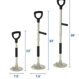 Tamp-it Pro Manual Trash Compactor with Extension – Compacting Area, Strong Fiber-Reinforced Composite, Under 2 lbs – White with Black Handle, Boxed (32" Inch Tall)
