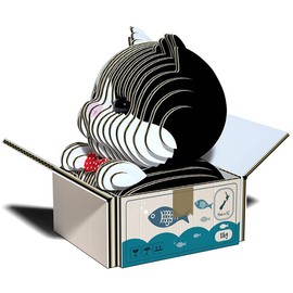 EUGY Yugie Tuxedo Cat Paper 3D Puzzle - Great educational toy for elementary school students, boys, girls, and adults alike