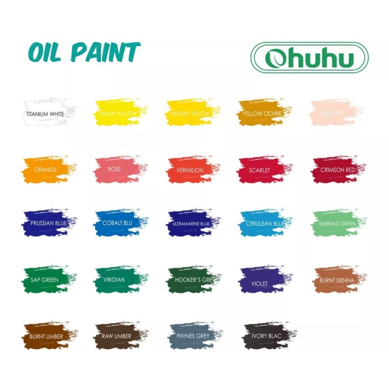 Ohuhu Set Pintura Óleo Ohuhu, 24 Colores De 12ml A