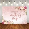 Mocsicka Happy Mother's Day Backdrop Floral Golden Dots Mothers Day