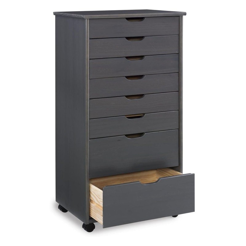 Linon Cary Grey Eight Plus Roll Cart