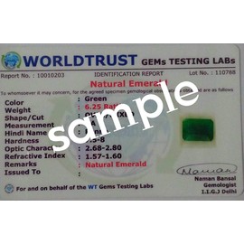 LMDPRAJAPATIS 8.50 Carat Natural Certified Emerald Panna Green Loose Gemstone