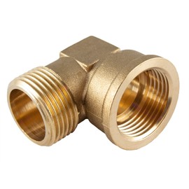 Brass Elbow, 1/2 Inch, Female and Male Thread, Threaded Fitting, Brass Fittings, Suitable for Heating, Drinking Water System, 90 Degree Fitting