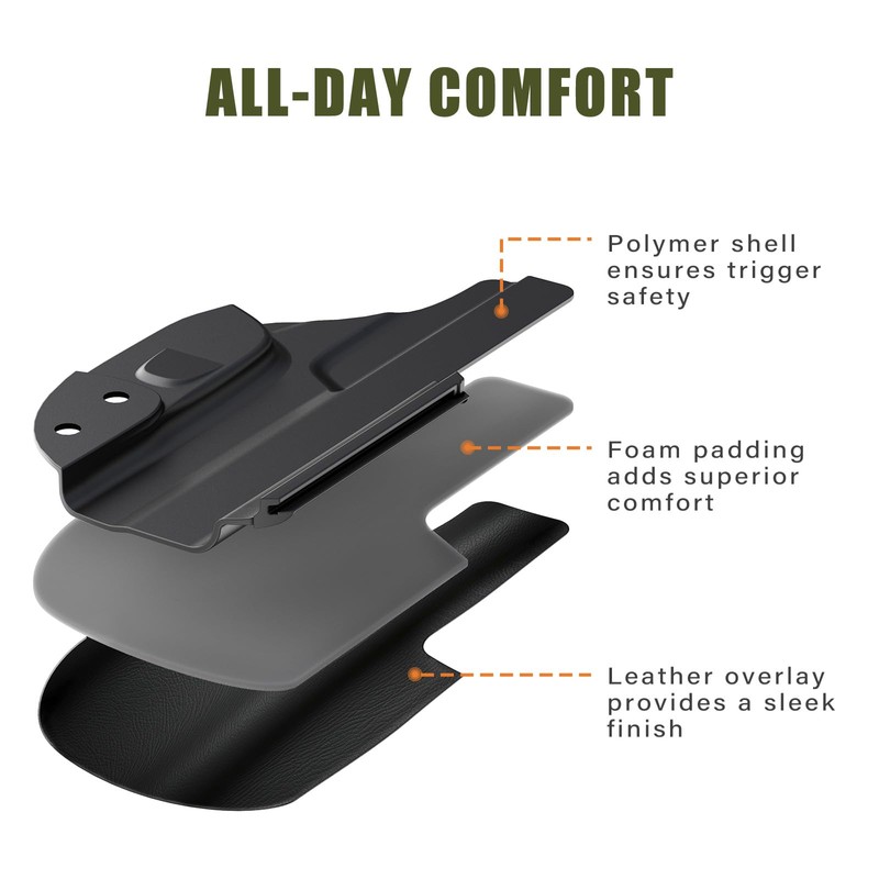 MUNALO IWB Holster for Springfield Armory Hellcat Pro, Right Hand