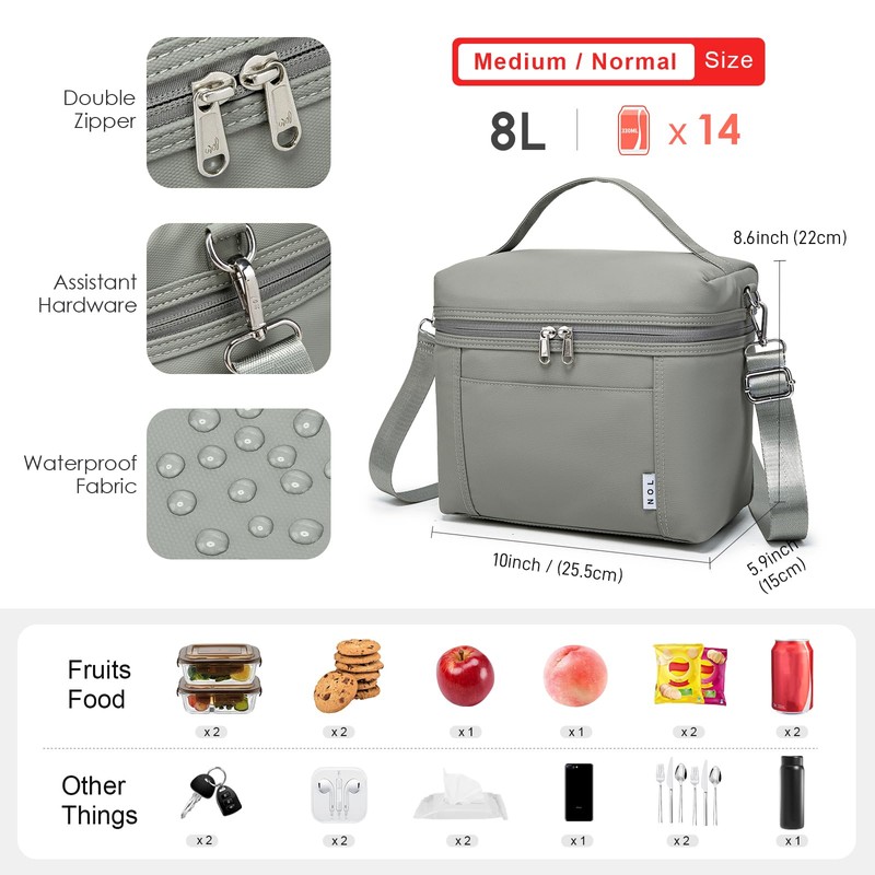 NOL Natural Organic Lifestyle Insulated Lunch Bags for Women Cooler