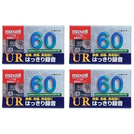 maxell UR VX-UR60x4 Cassette Tape, 60 Minutes, Normal Position, Unopened, UR-60L, Set of 4