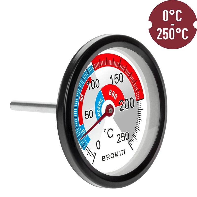 2Measure Large BBQ Thermometer Smoker Thermometer Smoker Smoking Oven Stainless