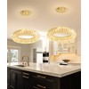 AFQEJG 15.7'' Modern Crystal Chandelier Dimmable Ring Pendant Light Round
