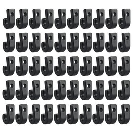 Bestgle 50 Packs Nylon Lashing Hook Bungee Shock Cord J Hooks Rigging Accessories for Kayaks Canoes Boats Rowing Boats