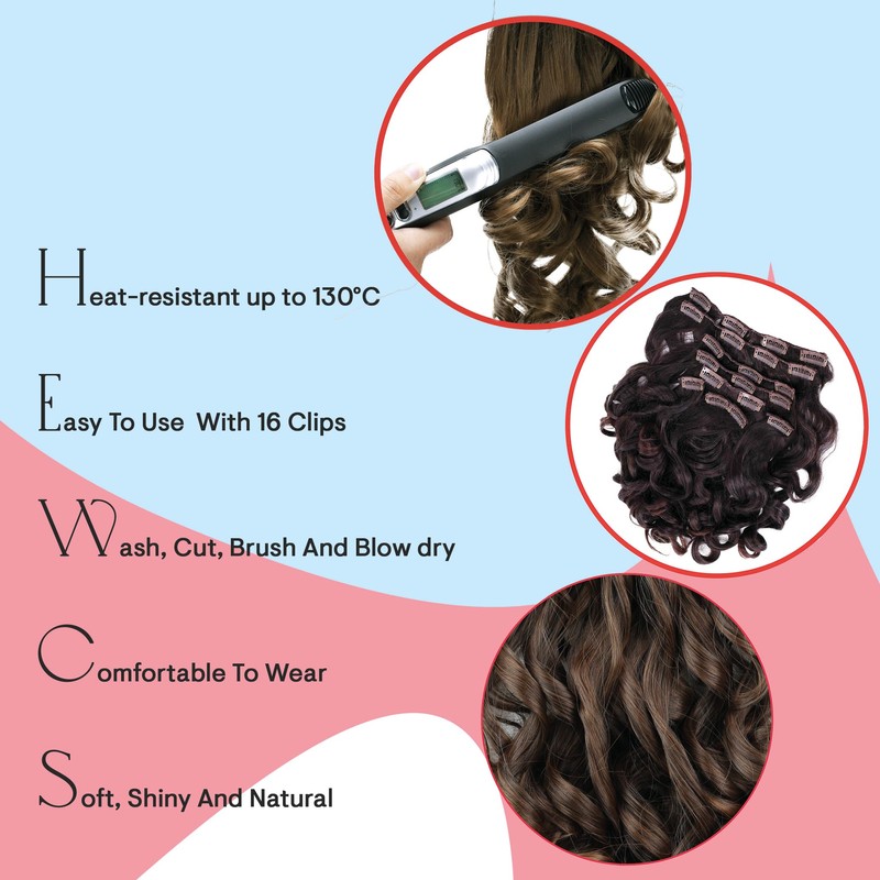 CAISHA XL 18" 7 Pieces Set CLIP IN EXTENSIONS Hairpiece