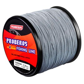 BAIKALBASS Braided Fishing Line 4 Strands Strong Multifilament PE Braid Wire for Saltwater 547Yard/500M 10LB Gray