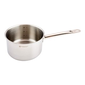 Met Lux 3.5 Quart Induction Sauce Pan, 1 Wide Basin Deep Sauce Pan - Single Handle, Lid Sold Separately, Mirror-Finish Stainless Steel Cooking Pot, For Cooking And Boiling Food - Restaurantware