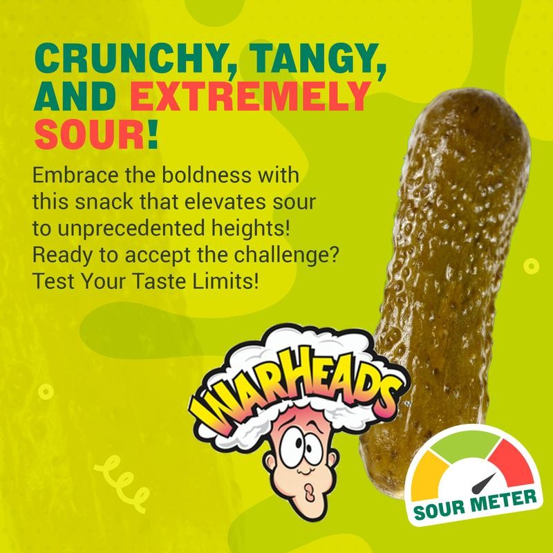 Van Holten's Warheads Extreme Sour Pickle Pack Of 3!!!