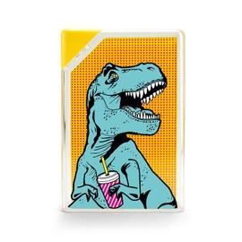 Get Bullish T-Rex Flask Style Pop Art Water Bottle | Flat Profile Fits in Handbag | BPA Free