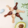 HugeDE 2 Pcs Mini Wooden Spoon with Short Handle Small