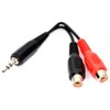 kenable 3.5mm Stereo Jack to Twin Phono RCA Sockets Adapter