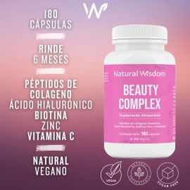 Vitaminas Cabello Piel Uas Peptidos De Colageno 180 Caps Sin Sabor                                                                                    