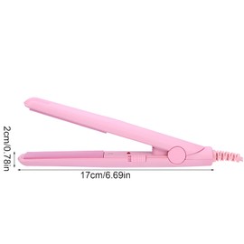 Ejoyous Hair Straightener, Portable 2 in 1 Mini Hair Straightener, 190℃ Constant Temperature Ceramic Tourmaline Plate Beauty Flat Iron Heating Curler for Short Hair, Bangs (US
