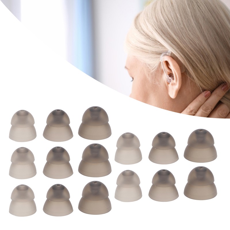 15pcs Hearing Amplifier Ear Plugs 2 Layers Silicone Soft Round