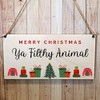 Second Ave Merry Christmas Ya Filthy Animal Wooden Hanging Gift
