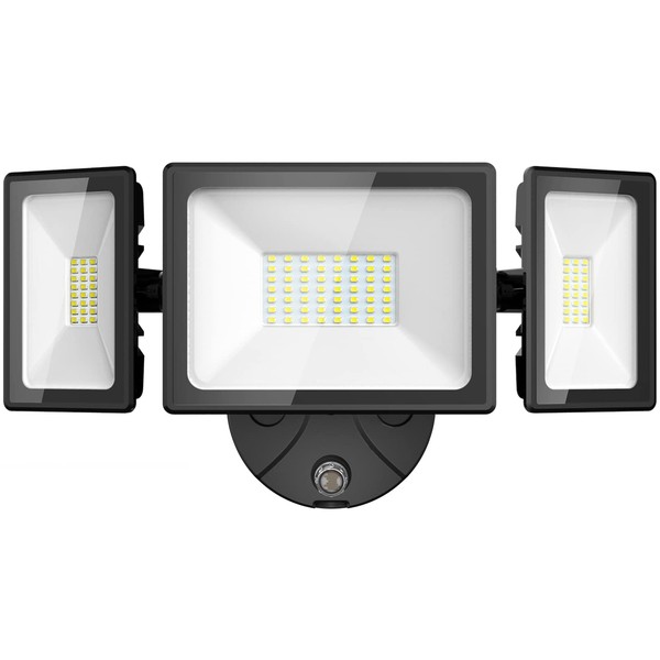 Onforu 70W Dusk to Dawn Outdoor Lighting, 6200LM Exterior Flood Lights, IP65 Waterproof Dusk to Dawn Security Lights, 3 Adjustable Heads Wall Light, Daylight White Floodlights for Garage Patio Yard