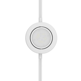 Getinlight LED Puck Lights, 2.75" Metal Housing, Wall-Dimmer Compatible, 4000K Bright White, White Finish, Plug-in or Hardwired, ETL Listed, IN-0107-1-40