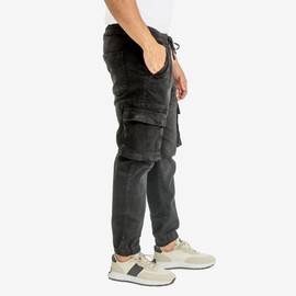 axf. Essentials Mens Fashion Joggers Sports Pants Casual Cotton Cargo Pant Gym Sweatpants Trousers Mens Long Pants (US, Waist Inseam, 38, 34, Standard, Black)