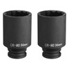 HARFINGTON 2Pcs 12-Point Deep Impact Socket 1/2 Inch Drive 36mm