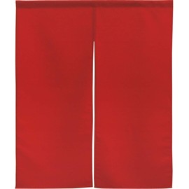 Noren, Flameproof, Plain, 14 Colors, Sizes, Dividers, Half Noren, Flameproof Plain, Width 29.5 x Length 35.4 inches (75 cm) x Length 35.4 inches (90 cm), Red 11854