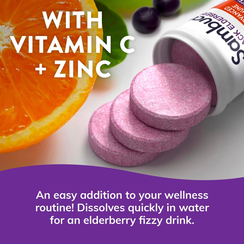 Sambucol Black Elderberry Effervescent Tablets - Elderberry with Zinc and