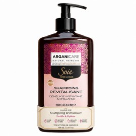 Arganicare | Silk Protein Revitalizing Shampoo | All Hair Types | Gentle Daily Cleansing with Silk Protein and Argan Oil | Smoothness, Shine and Manageability | 400 ml