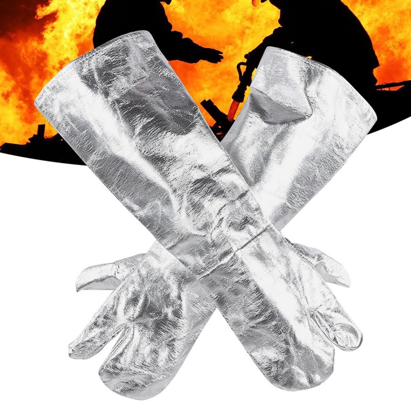 2Pcs ThreeFinger Thicken Cotton Welding Gloves 1000℃ Radiant Heat Fire